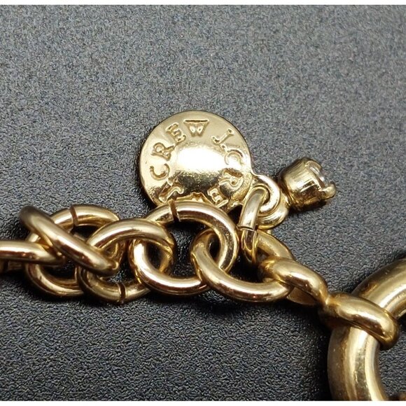 J.Crew Statement Necklace Neutral Cream Beads & Crystals Collar Signed 19" - Picture 9 of 9